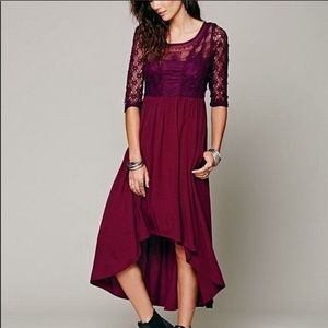 Free People Lonesome Dove Lace Dress Purple